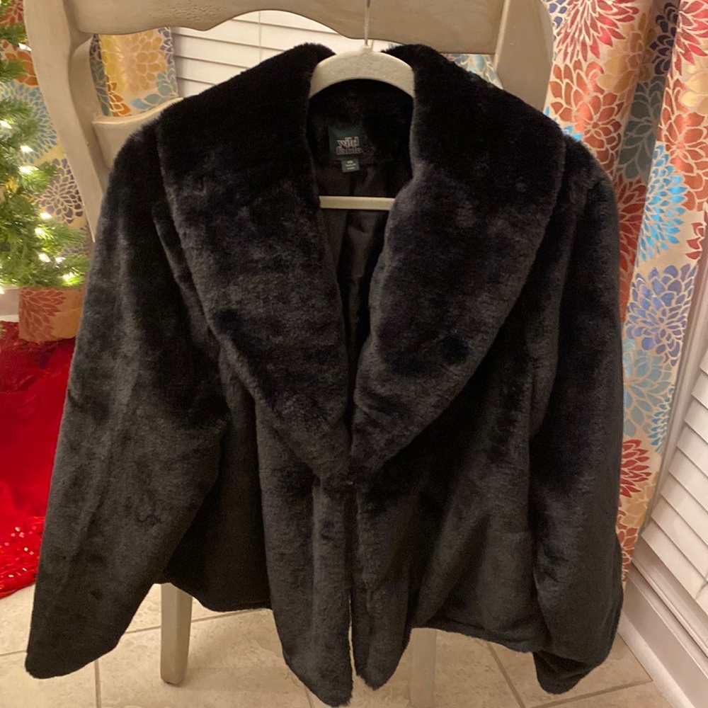 Wild Fable Black Faux Fur Jacket XXL